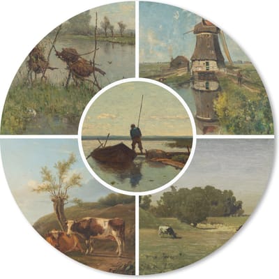 Muismat rond 20x20 cm - Mousepad Kunst - Nederland - Collage - Ronde muismatten