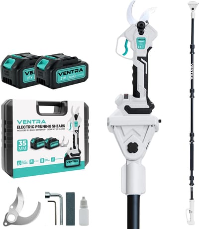 VENTRA® Elektrische Snoeischaar - 35mm- Accu Snoeischaar - Telescopische steel 2.5M - 3000mAh Accu - LCD Scherm - Brushless