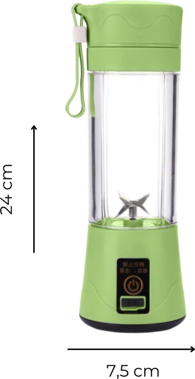 Mini Blender - Groen - Draadloos & Draagbaar - Smoothie Maker - Sapcentrifuge - Mini Juicer - Sap maker - Mini Mixer - USB Oplaadbaar - Vruchtensap - Cup - Fles - Reis - Portable