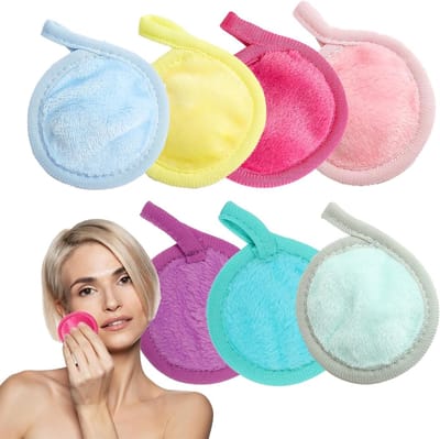 Set van 7 Herbruikbare Katoenen Make-up Pads - Zachte en Milieuvriendelijke Reinigingsdoekjes voor Gezichtsverzorging, Geschikt voor Alle Huidtypes