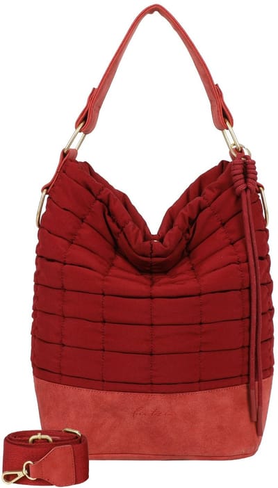 Fritzi aus Preußen schoudertas Brigitte X Fritzi Olga Limited Bubble Hobo Bag Red Wine wijnrood