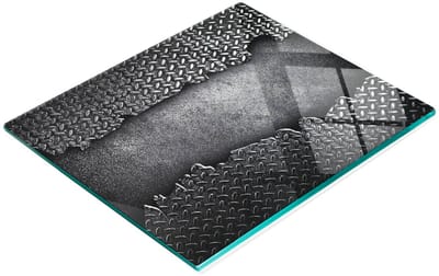 Multifunctionele decoratieve glazen keukenplank, staal, zwart, 60x52 cm