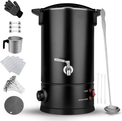 Elektrische Wax Smelter - Kaarsenmaker Kit - Kaarsen Maken - Intelligente Temperatuurregeling - 10 Liter - Zilver