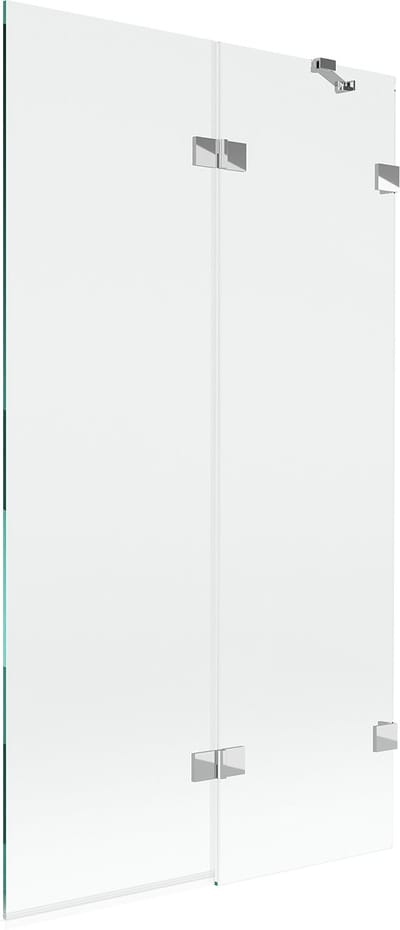 Mexen Lunar badwand 2-delig rechts 100 x 150 , transparant, chroom - 897-100-100-01-00-P