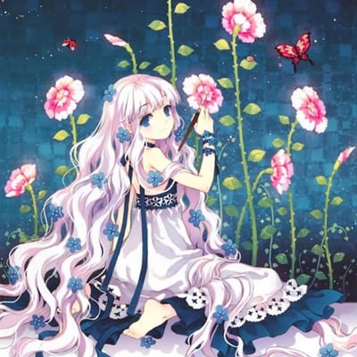 Diamant borduurwerk anime cartoon meisje diamant kruissteek ronde diamant schilderij diy 30x30CM white