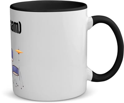 Akyol - drumstel met eigen naam koffiemok - theemok - zwart - Drummen - muziek liefhebbers - drummers - verjaardag - cadeau - kado - 350 ML inhoud