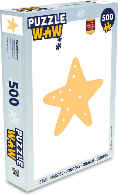 Puzzel Ster - Meisjes - Jongens - Oranje - Stippen - Kinderen - Legpuzzel - Puzzel 500 stukjes