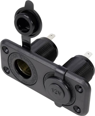 TRU COMPONENTS 548040 Dubbele auto-inbouwbus met beschermkap Stroombelasting (max.): 20 A