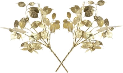 Countryfield kunsttak/kunstbloem - 2x - Lunaria - goud - 40 cm - kunststof