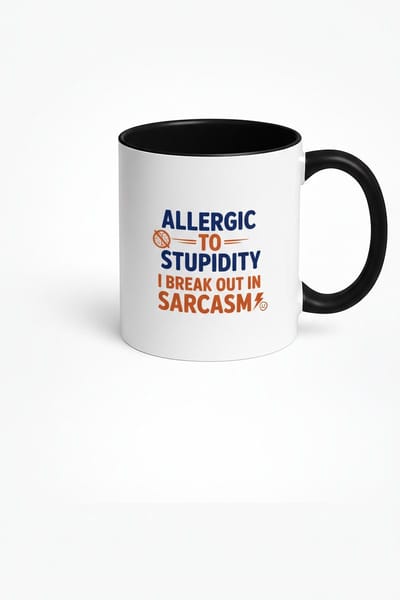 Allergic To Stupidity mok - Grappige Koffiemok