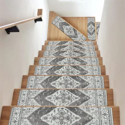 20*76CM Tapijt Traptreden Antislip Trapmatten Verwijderbaar Traptapijt 4-pack Veilige traptredebescherming Geschikt voor kinderen, ouderen en huisdieren