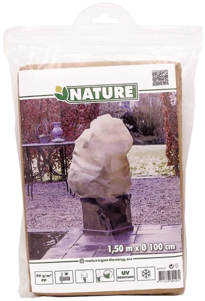 Plantenhoes tegen vorst met aantrekkoord beige H 1,5 meter x D 100 cm 50 g/m2 ? Winterafdekhoes - Anti-vorst beschermhoes