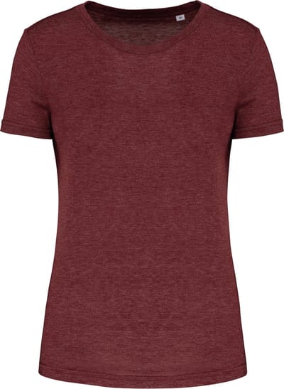 PROACT® Damessport-T-shirt triblend met ronde hals PA4021 - Wine Heather - XS
