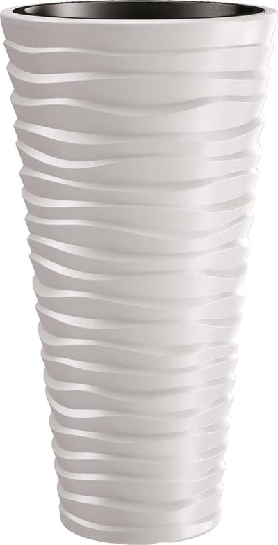 Bloempot Buiten Hoog Rond Sand Slim 40cm WIT Prosperplast