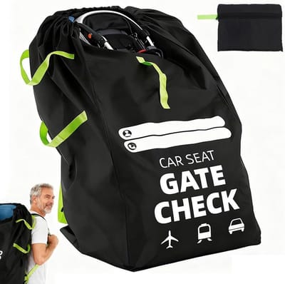 Transporttas voor kinderwagens en autostoelen met schouderband - Ideaal voor reizen, extra groot (86 x 46 x 46 cm), veilig en praktisch voor baby en peuter