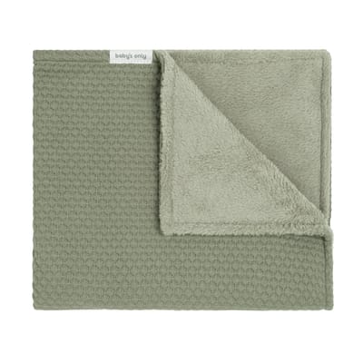 Baby's Only Gebreide wiegdeken teddy - Baby deken Sky - Dekentje voor jongens en meisjes - 2.7 TOG - 70x95 cm - Urban Green - Herfst & winter deken