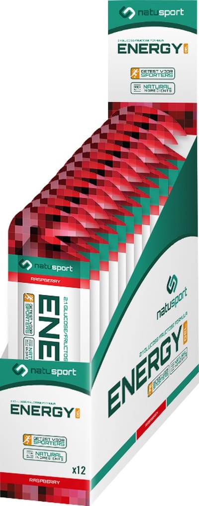 Natusport Energy Gel - Energiegel met elektrolyten - Raspberry - 12 stuks