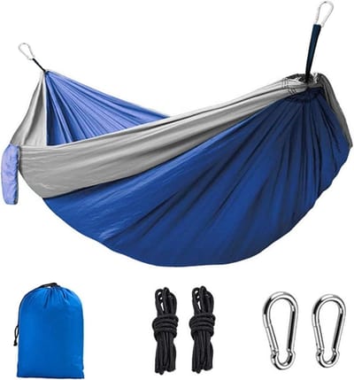 Nylon Parachute Hangmat - Reis Hangmat Kampeerhangmat - Ontspannen Buiten - Scheurvast Dubbel Ontwerp - 2 Personen - 01