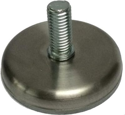 Stalen stelvoet rvs look rond ø 5,5 cm en hoogte 1 cm (M10) - Set van 4 stuks