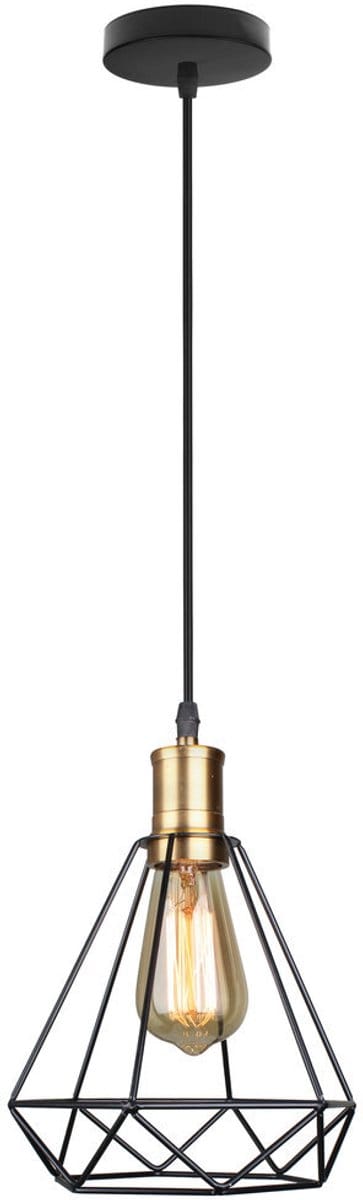 Hanglamp Industriële Diamant Kroonluchter Vintage Plafondlamp voor Slaapkamer Woonkamer Zwart