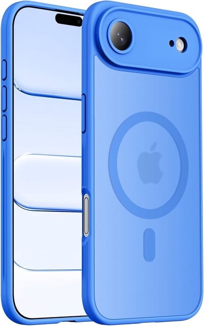 Hoesje Geschikt voor iPhone Air Hoesje Licht Blauw - Hoesje Geschikt voor MagSafe iPhone Air - Shockproof Back Cover met Lens beschermer