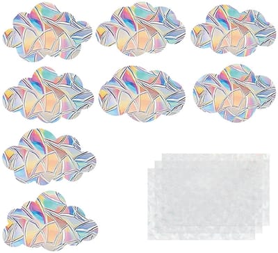 Dailygoods- Raamstickers Vogelbescherming - Decoratieve Stickers - 24 Stuks - PVC - Regenboogpatroon - Aanpasbare Maten - Suncatcher - Raamfolie