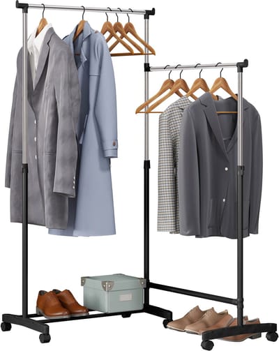 Kledingrek - Kledinghangers - Kledingrekken - Kledingrek Metaal - Rek - Kledingrek Wand - Kleding - Kledingrek Op Wieltjes
