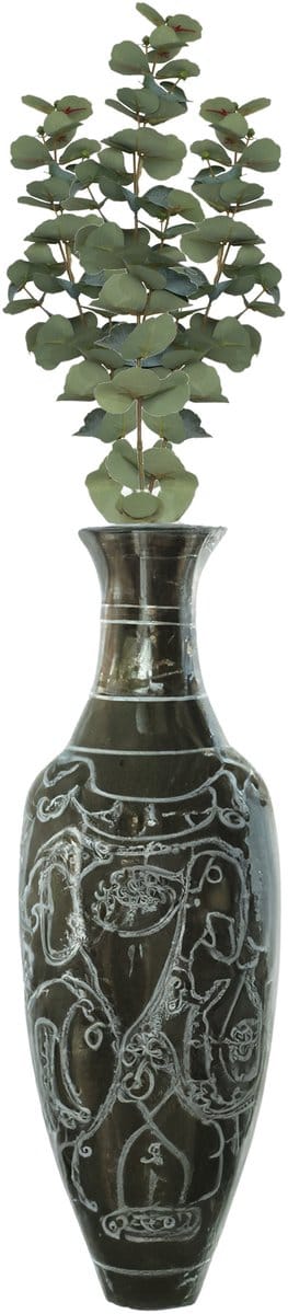 Chaks Kunsttak Eucalyptus - 3x - 69 cm - kunst zijdebloemen - kunstplant - met knoppen