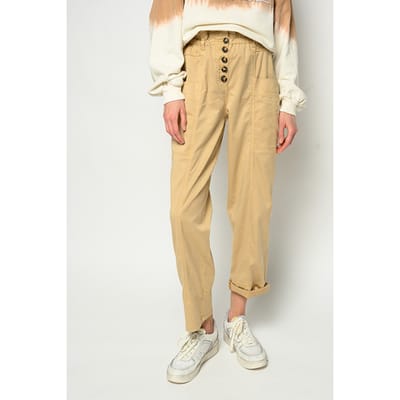 PINKO Botanica Pantalone Fluido Diag Croissant Beige Maat: 38 | Straight Broeken Outlet | Dames | Beige