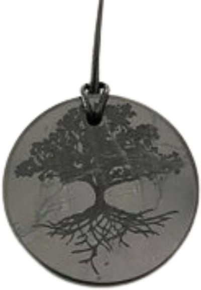 Shungiet edelstenen hanger levensboom 4.5 cm