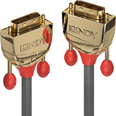 LINDY DVI Aansluitkabel DVI-D 18+1-polige stekker, DVI-D 18+1-polige stekker 20.00 m Grijs 36217 DVI-kabel