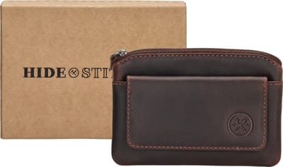 Hide & Stitches Japura Sleuteletui Dames - Sleuteltas voor Dames - Portemonnee van 100% Leder - Donkerbruin