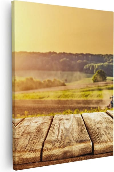 Artaza Canvas Schilderij Zonsondergang - 40x50 cm - Wanddecoratie Landschap - Muurdecoratie Boerenland - Kamer Accessoires Natuur