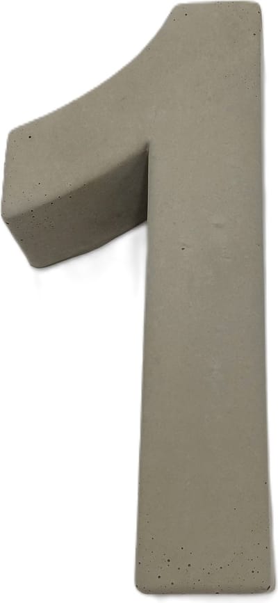 Betonnen huisnummer 20cm hoog cijfer 1