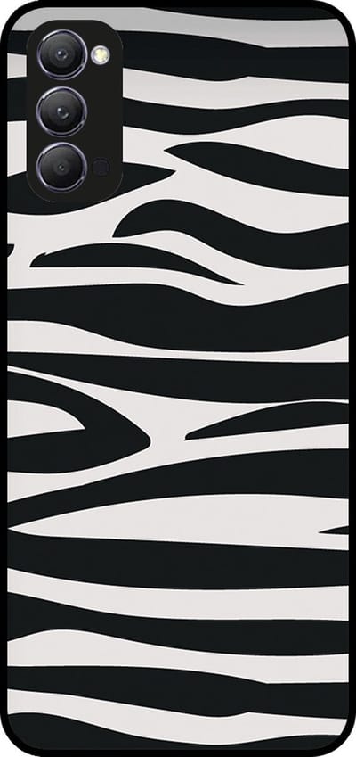 Smartphonica Telefoonhoesje Geschikt voor Oppo Reno4 5G met zebra opdruk - TPU backcover case zebra design - Zwart Wit geschikt voor Oppo Reno4 5G