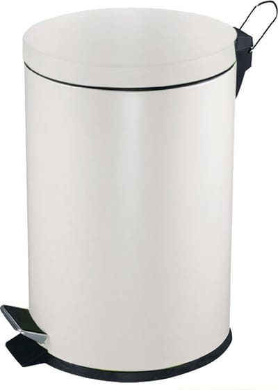 V-Part - Pedaalemmer 5 liter - Steel - wit - Prullenbak