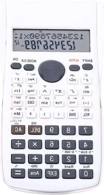 Wetenschappelijke Rekenmachine - Functiecalculator Rekenmachine - Studeren voor Examens - 240 Wetenschappelijke Functies - 12 Bit Display - Wit