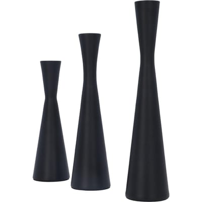 3 Stuks Zwarte Kandelaars Europese Stijl Luxe Smeedijzer Retro Modern Mat Zwart Metaal black