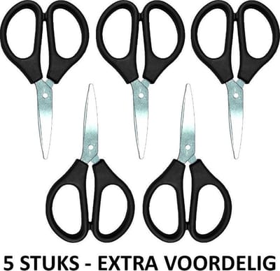 Fako Bijoux® - Sieraden Schaartje - Schaar Voor Sieraden Maken - Naaidoos Schaartje - Kruidenschaar - Stofschaar - 9cm - Zwart - 5 Stuks