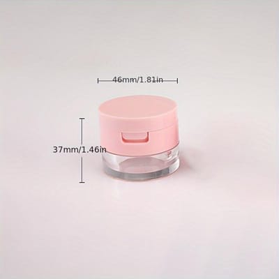 Draagbaar mini-doosje voor 3g/5g honingpoeder - Compacte, geurvrije make-up organizer met zeefje, poederdons en isolatienetje. beige