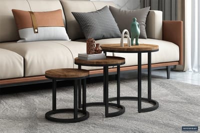 Bijzettafel / Salontafel 'Plano' 3-delig Mango Hout