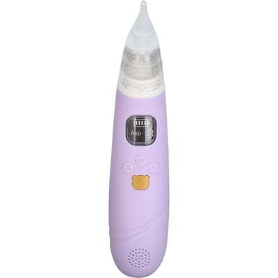 Aspirateur Nasal Électronique pour Bébé Niveau d'Aspiration Réglable Musique Lumière Fonction Apaisante Automatique violet