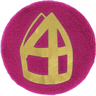 Pieten Button Met Mijter - Baretspeld - Roze