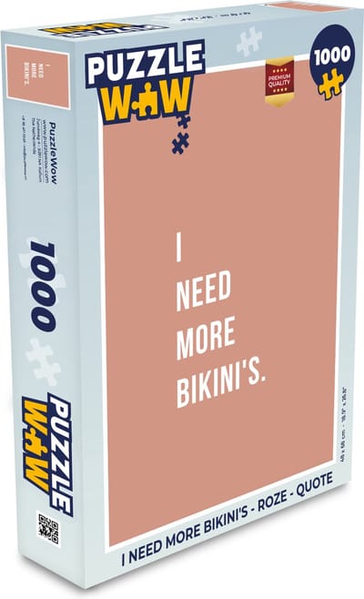 Puzzel I need more bikini's - Roze - Quote - Legpuzzel - Puzzel 1000 stukjes volwassenen