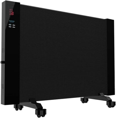 Elektrische radiator - Bijverwarming - Ruimte verwarmen - Instelbare thermostaat - 15m2 - Zwart