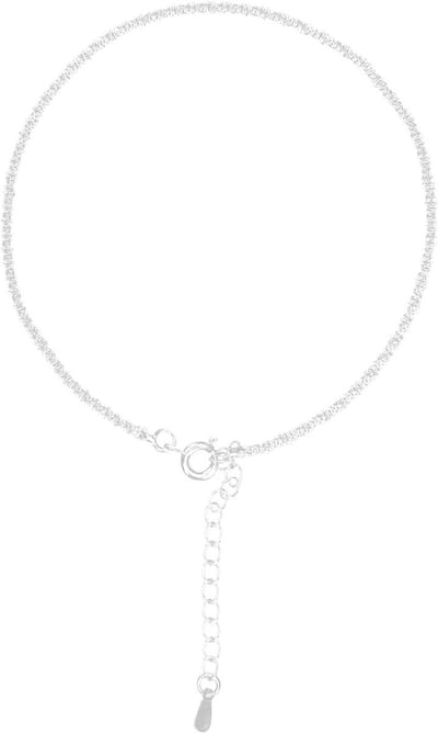 Elegante 925 Sterling Zilveren Enkelband voor Zomer en Strand, Simpele Schakelketting, 20x0.3cm, Perfect voor Vrouwen en Meisjes