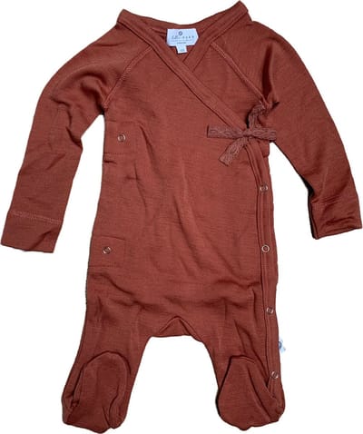 Wollen boxpakje / kruippakje – merino wol - Chocolate fondant 62