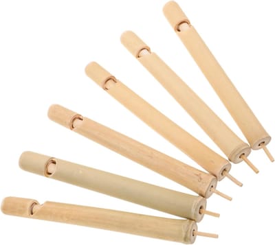 Vogelfluitjes Set - Houten Instrumenten - Buiten Spelen - Realistische Geluiden - 27 cm Lengte - Lichtgeel