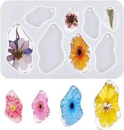 Set van 2 Siliconen Mallen voor Epoxy Hangers en Oorbellen - Irreguliere Vorm, DIY Sieraden, Crystal Casting Mold voor Creatieve Projecten