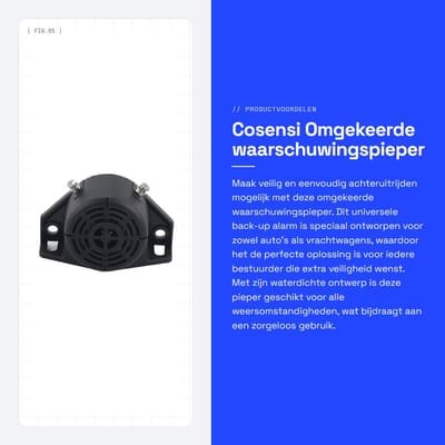 Dailygoods- Waarschuwingspieper Waterdicht - Omgekeerd Alarm - Universeel - ABS - Voor Auto/Vrachtwagen - Back-up Functie - Achteruitrijalarm